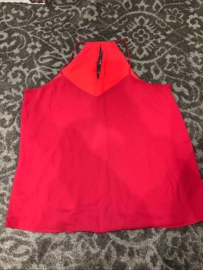 Red Halter Neck Shell Top